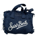 Saint Barth Ciondolo Mini Borsa Tinta Unita con Logo per Bambina KEY BLU SAINT BARTH 