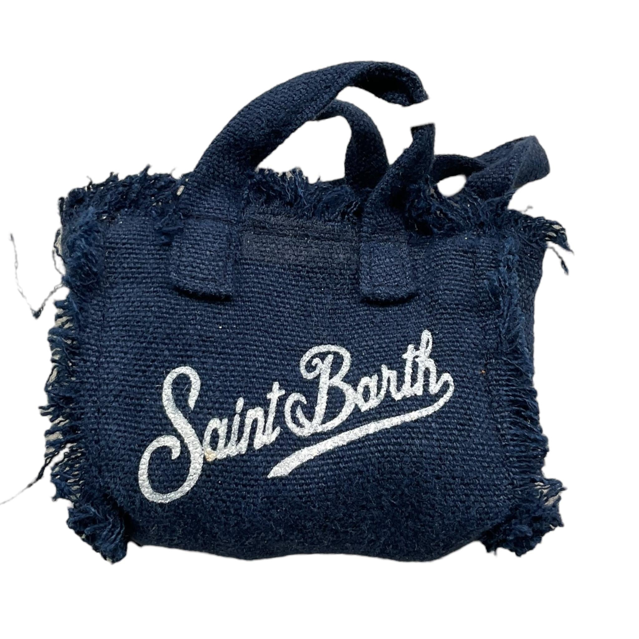 Saint Barth Ciondolo Mini Borsa Tinta Unita con Logo per Bambina KEY BLU SAINT BARTH 