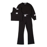 Sarabanda Completo 3 Pezzi Felpa-Pantalone-Top Tinta Unita per Bambina 0B400 NERO SARABANDA 