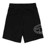 Diesel Bermuda In Felpa Tinta Unita Con Stampa Logo Nero Per Bambino