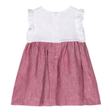 The Owl Zweifarbiges weiß/rotes ärmelloses Kleid für Baby Mädchen
