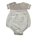 Paz Rodriguez Pagliaccetto Mezza Manica Bicolore per Neonato 00542375 BEIGE PAZ RODRIGUEZ 