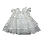 Le Bebe Abito Cerimonia Mezza Manica Tinta Unita per Neonata LBG5778 BIANCO LE BEBE 