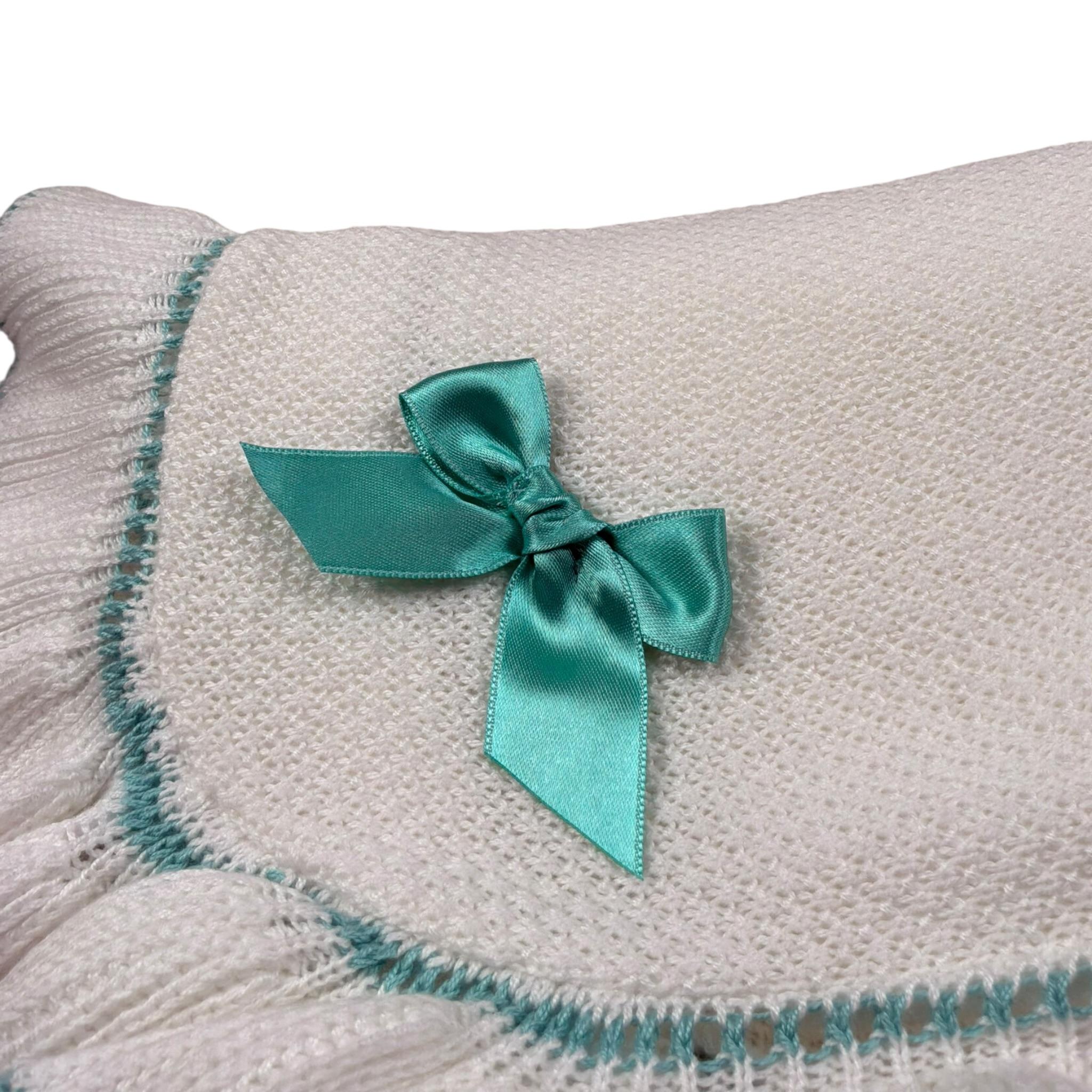 Juliana Coperta Tinta Unita con Ricami per Neonata J5024 BIANCO JULIANA 