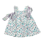 Calamaro Abito Tinta Unita con Stampa per Bambina 21301J BIANCO CALAMARO 