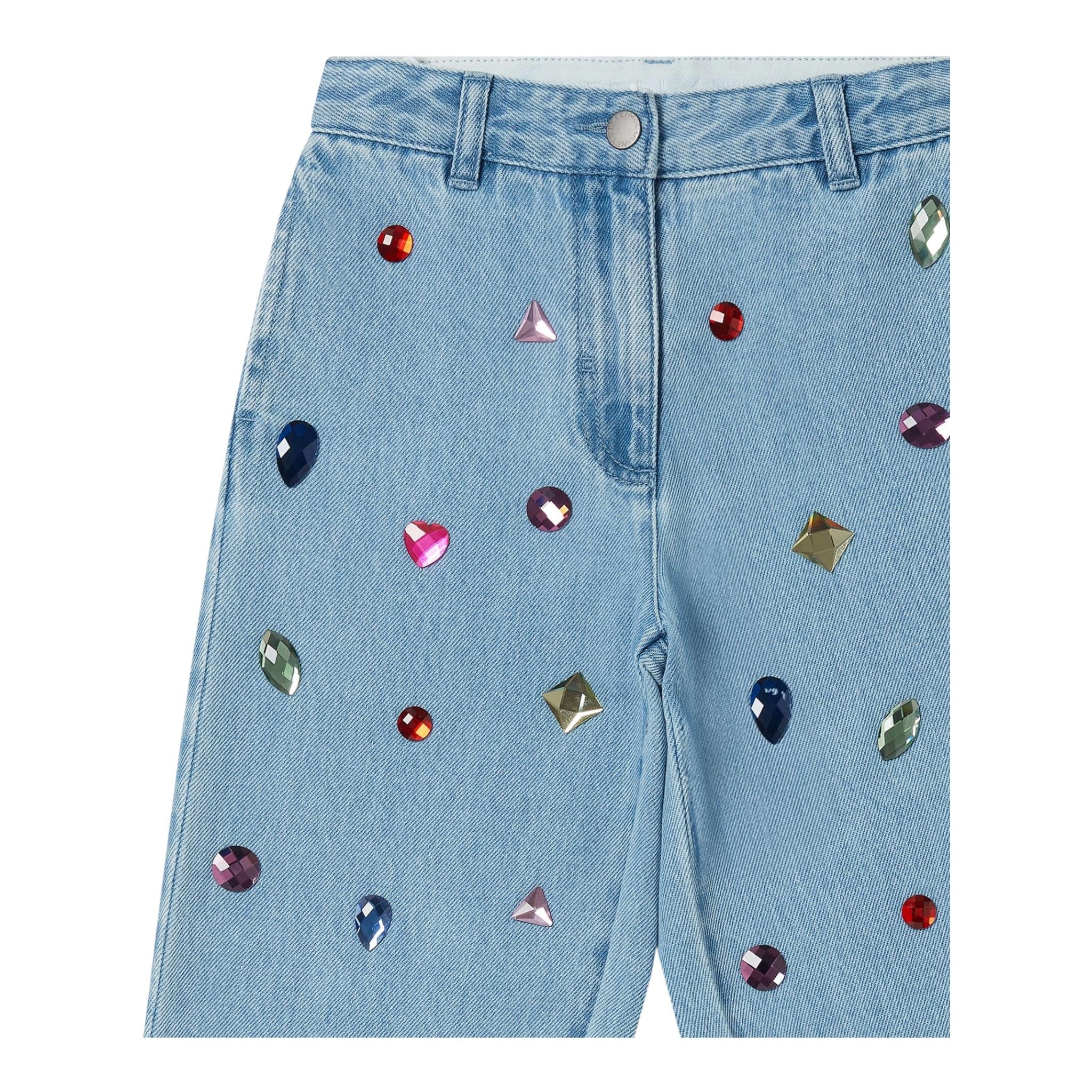 Stella Mccartney Jeans Tinta Unita con Applicazioni per Bambina TW6C20 AZZURRO STELLA McCARTNEY 