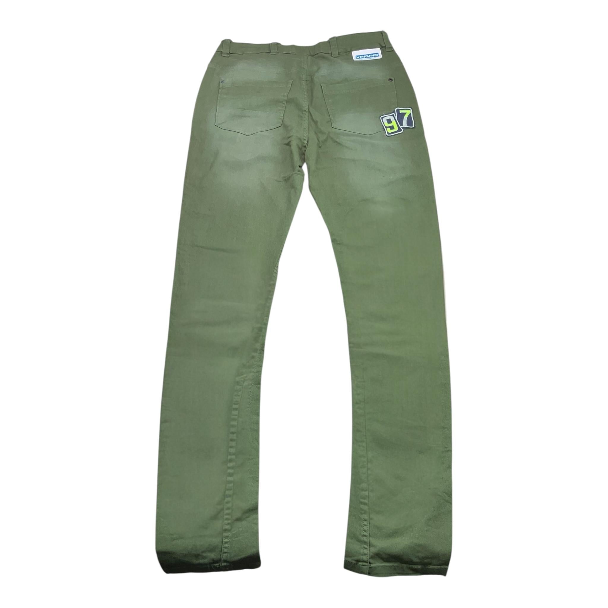 VINGINO pantalone tinta unita con girovita regolabile e stampa Verde per Bambino NB1620036 VERDE VINGINO 