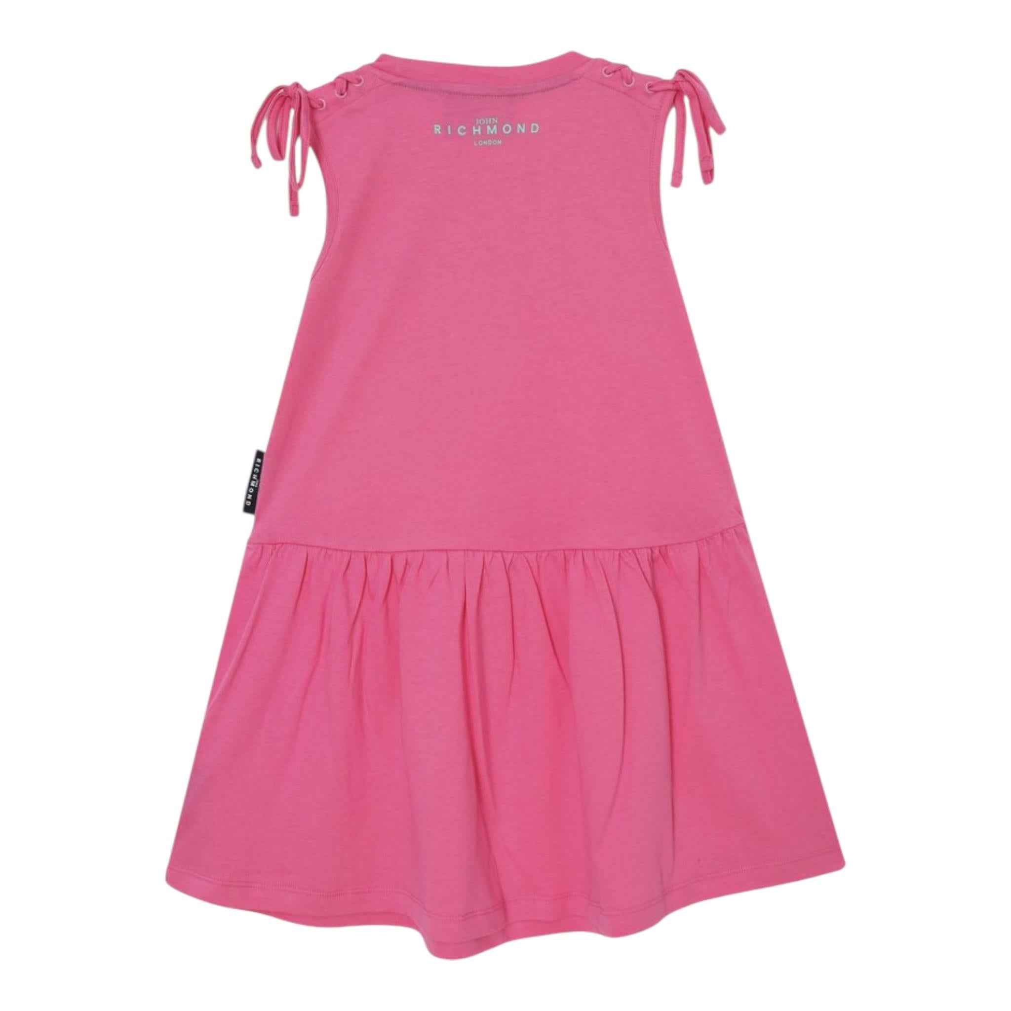 John Richmond Abito Tinta Unita con Logo Girocollo per Bambina RGP25008VEXX FUXIA JOHN RICHMOND 