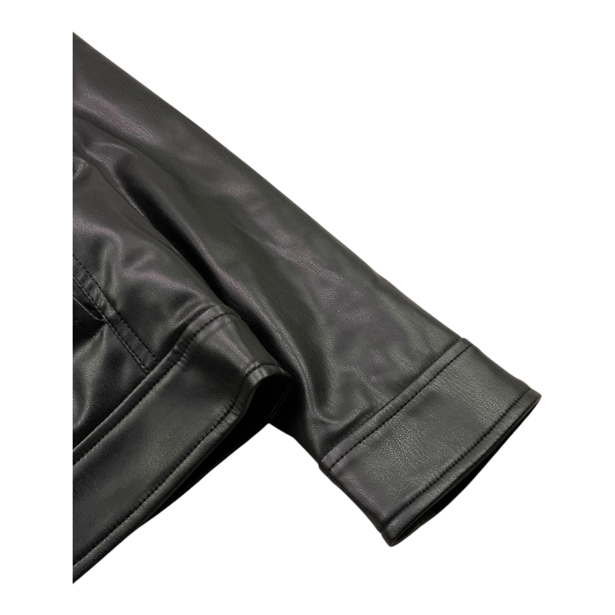 Liu Jo Giubbino In Ecopelle Tinta Unita con Zip E Capuccio per Bambino QF3003 NERO LIU JO 