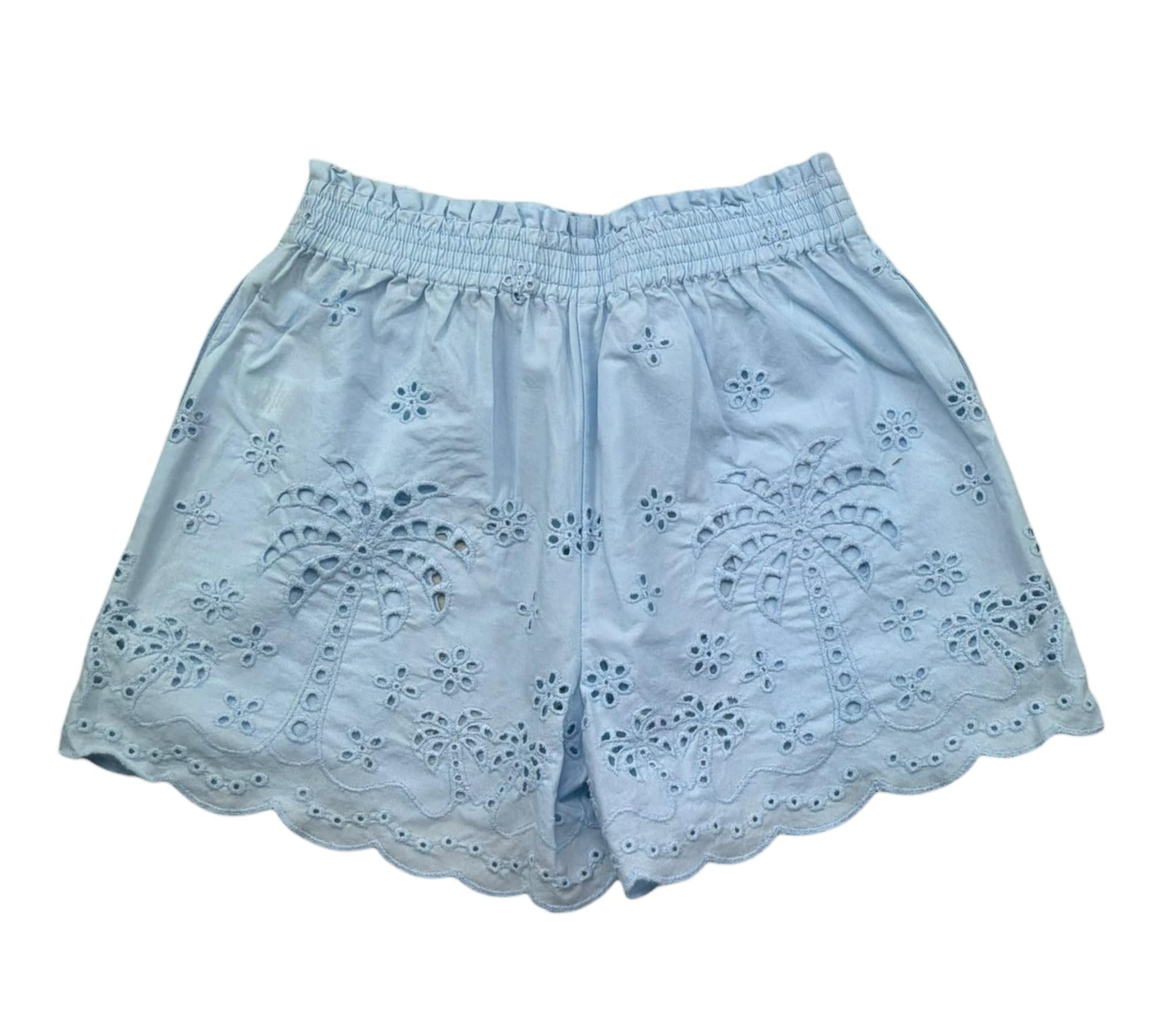 Saint Barth Short Fantasia Quadretti con Elastico In Vita per Bambina MEAVE AZZURRO SAINT BARTH 