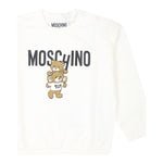 MOSCHINO felpa chiusa girocollo tinta unita con stampa Panna per Neonato MUF05J PANNA MOSCHINO 