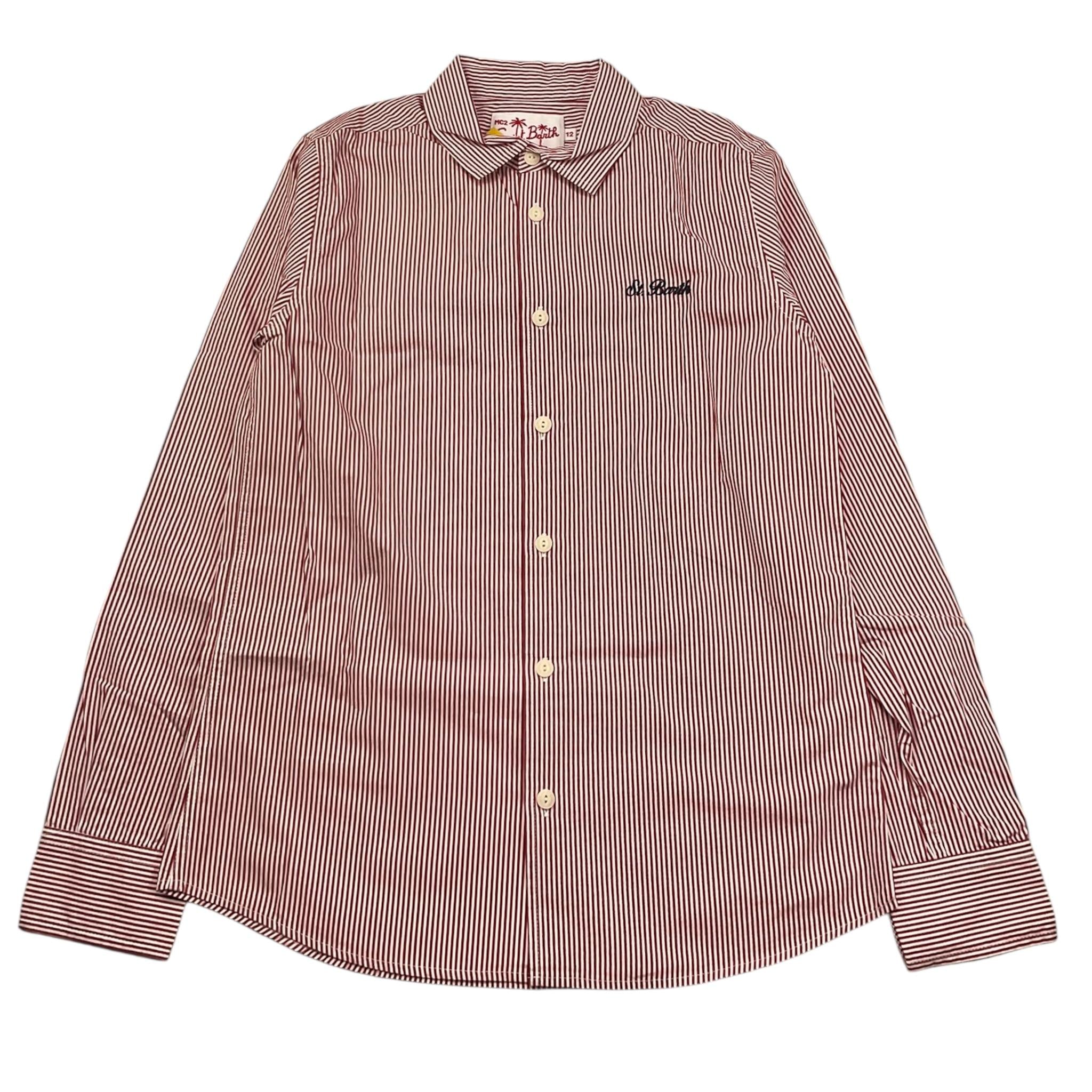 Saint Barth Camicia Manica Lunga Fantasia Righe per Bambino AGN0001 BIANCO/ROSSO SAINT BARTH 