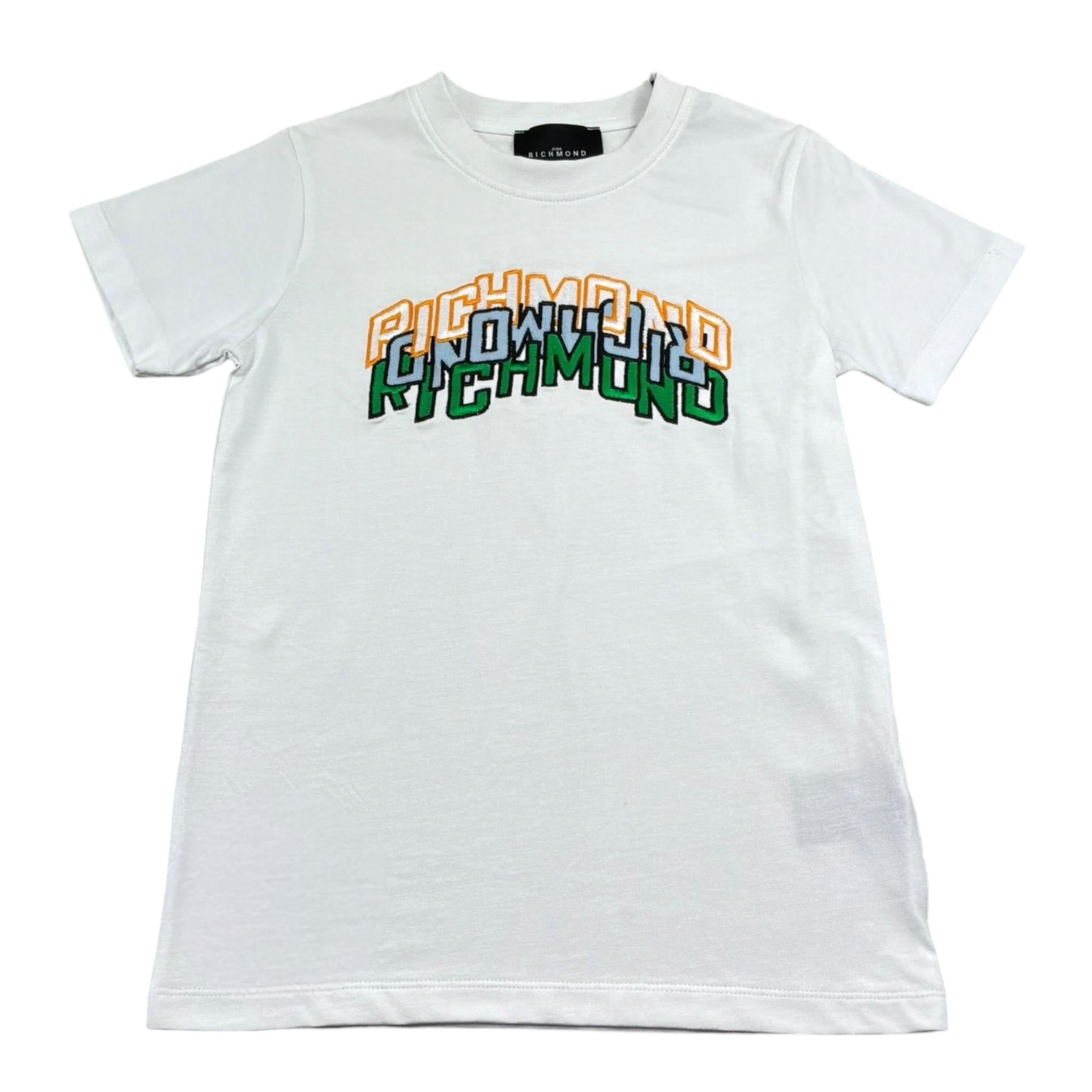 John Richmond T-Shirt Girocollo Tinta Unita con Stampa per Bambino RBP26042TS BIANCO JOHN RICHMOND 
