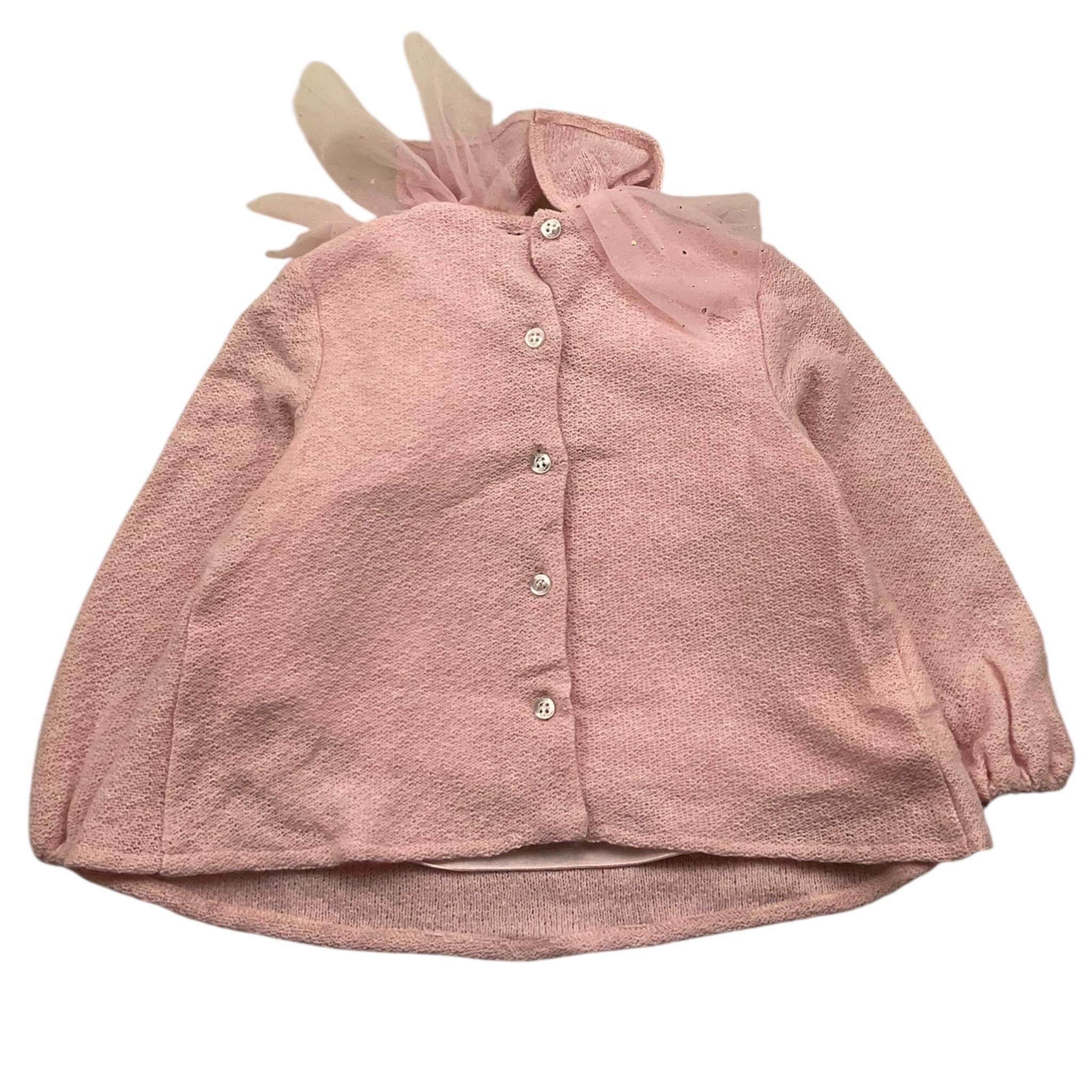 LE BEBE' maglia tinta unita cn colletto in tulle Rosa per Neonata LBG5394 ROSA LE BEBE' 