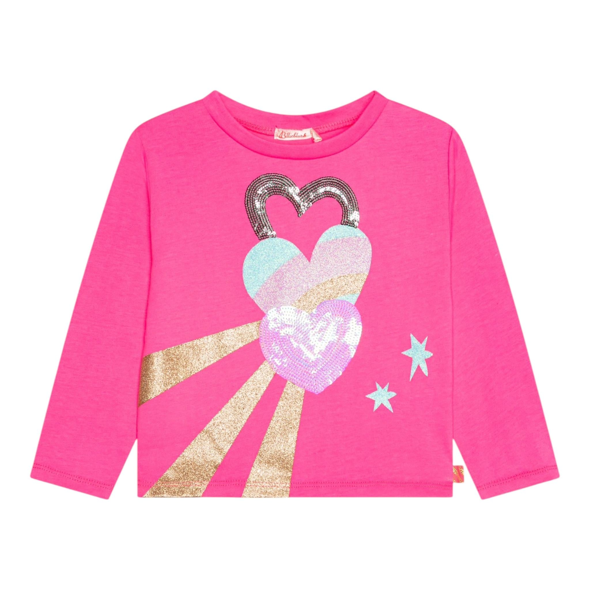 BillIEBLUSH shirt girocollo tinta unita con stampa  Fuxia per Neonata U20406 FUXIA BillIEBLUSH 