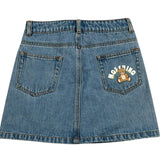 Moschino Gonna In Denim Tinta Unita con Girovita Regolabile per Bambina HDJ044 AZZURRO MOSCHINO 