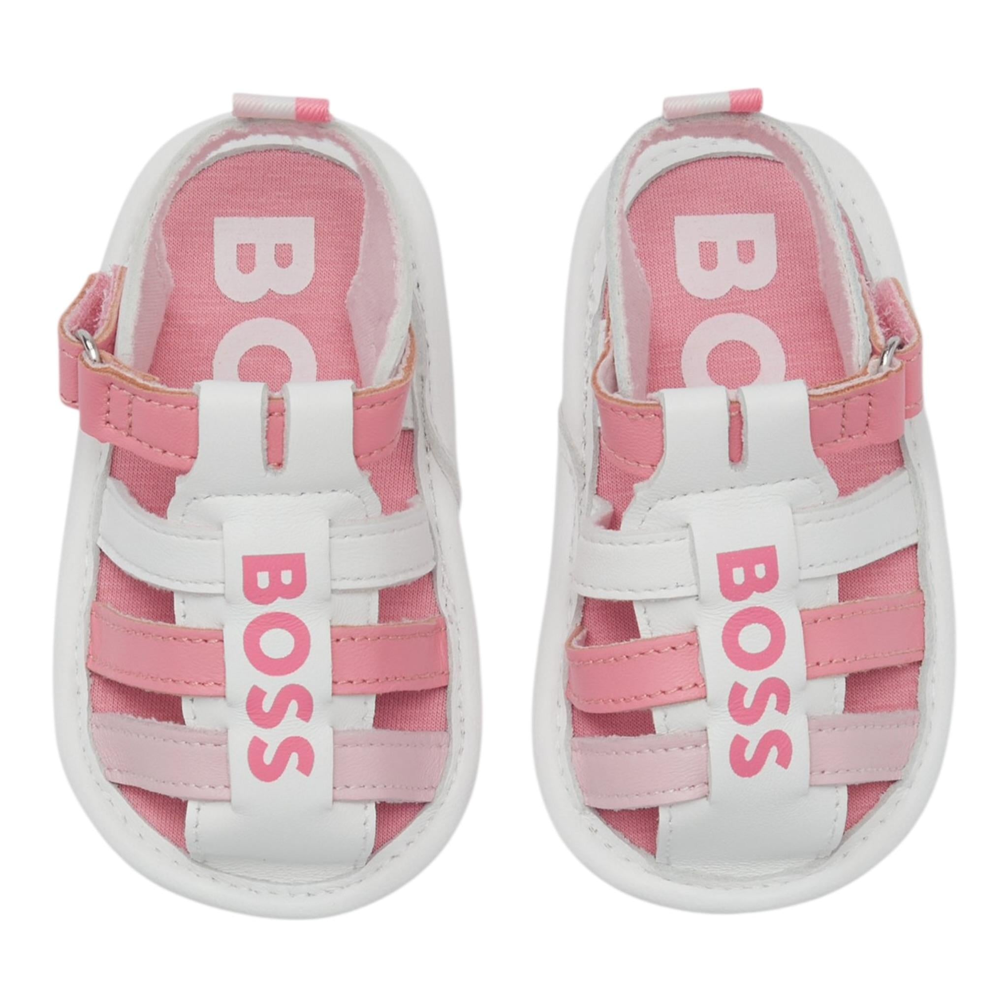 Boss Sangalo Tinta Unita con Logo per Neonata J51666 BIANCO BOSS 