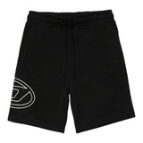 Diesel Bermuda In Felpa Tinta Unita Con Stampa Logo Nero Per Bambino
