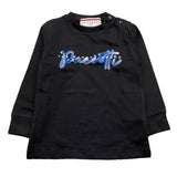 CESARE PACIOTTI shirt girocollo tinta unita con stampa Nero per Neonato TSP5316BN NERO CESARE PACIOTTI 