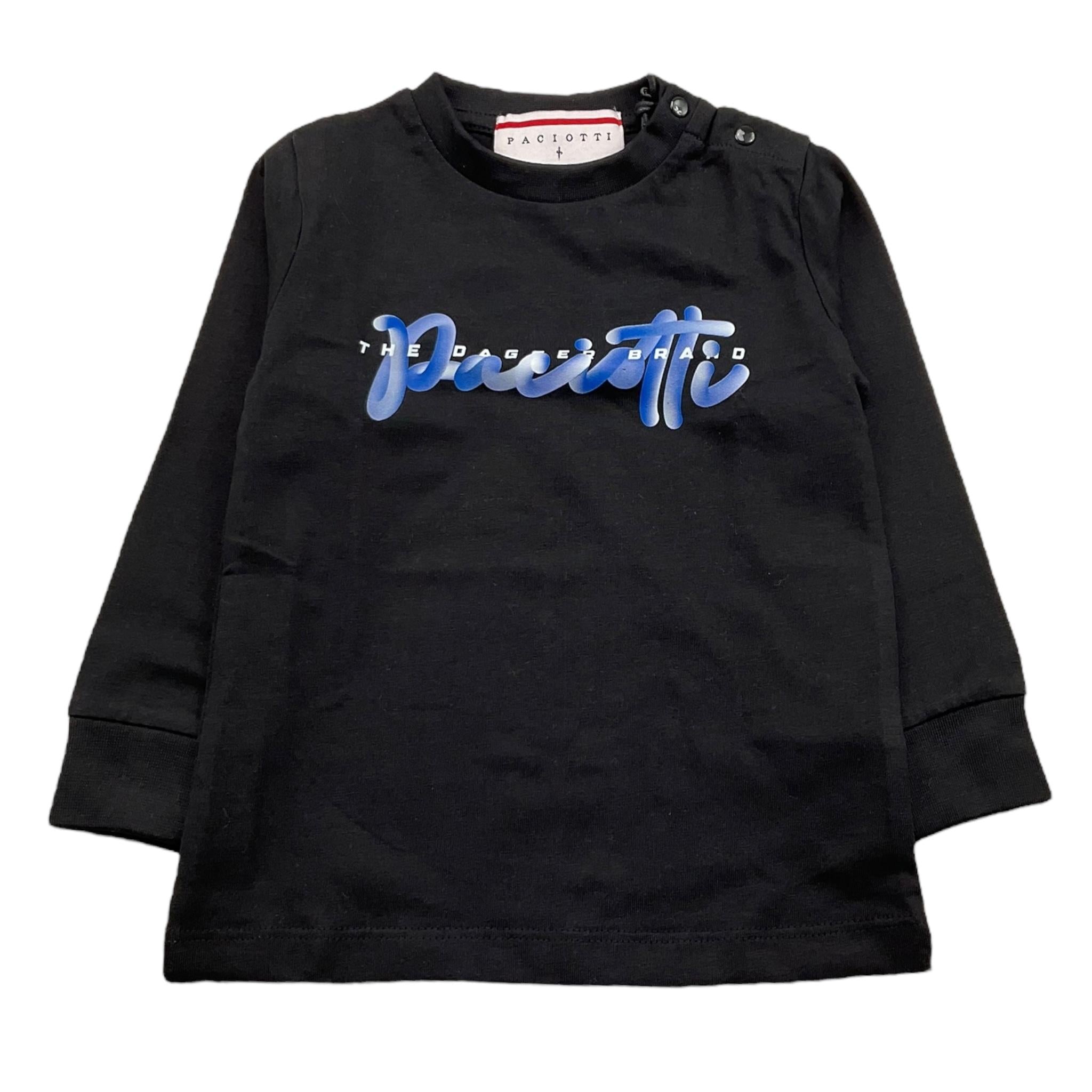 CESARE PACIOTTI shirt girocollo tinta unita con stampa Nero per Neonato TSP5316BN NERO CESARE PACIOTTI 