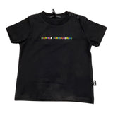 Daniele Alessandrini T-Shirt Girocollo Tinta Unita Con Stampa Logo Nero Per Neonato