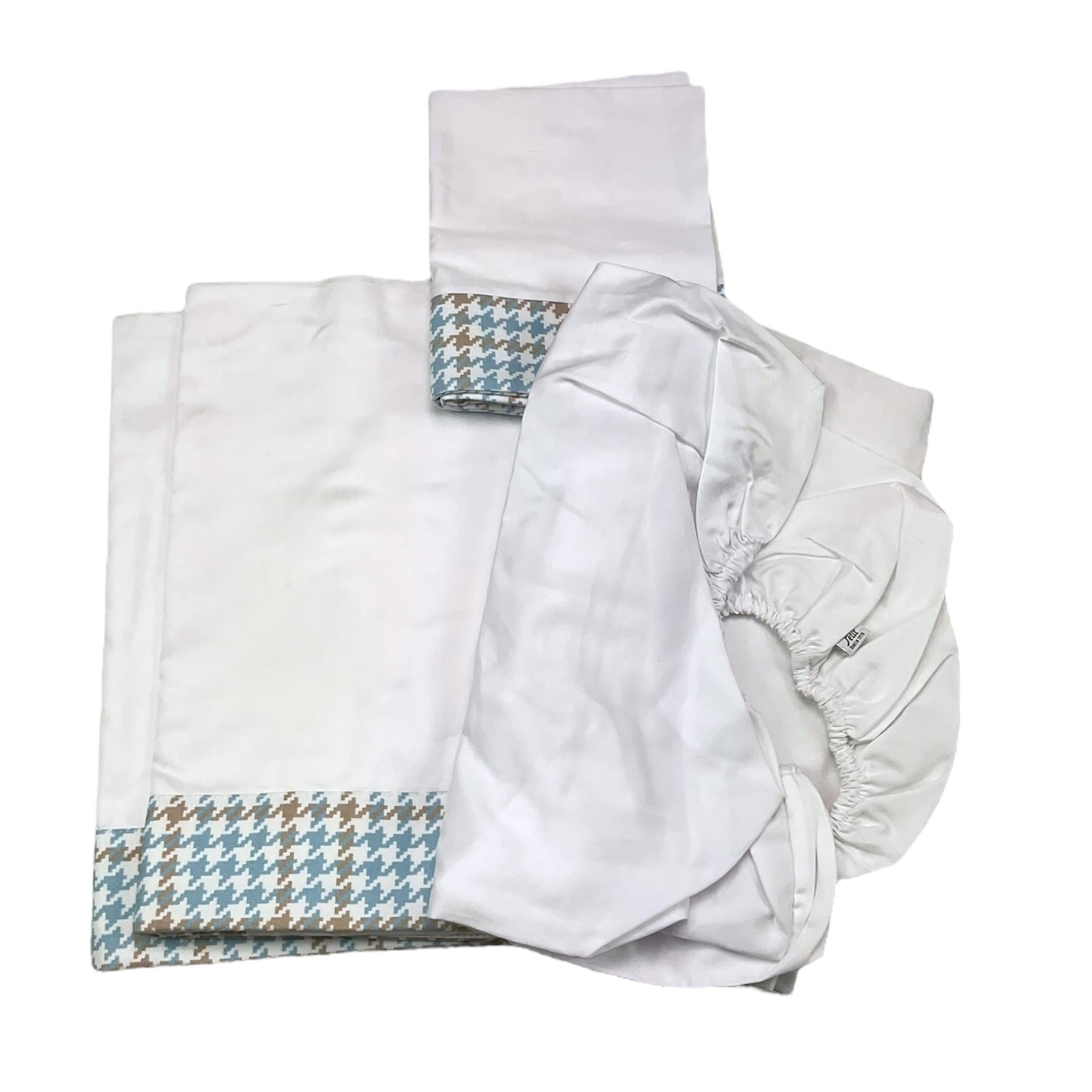 PETIT set lenzuola 3 pezzi tinta unita con ricami orso Bianco per Neonato S5216368 BIANCO PETIT 