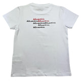 Daniele Alessandrini Einfarbiges Rundhals-T-Shirt mit weißem Logo-Print für Kinder