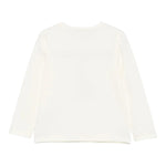 LIU JO shirt girocollo tinta unita con stampa brillantinata e fiocco Panna per Bambina KF4066J008 PANNA LIU JO 