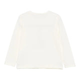 LIU JO shirt girocollo tinta unita con stampa brillantinata e fiocco Panna per Bambina KF4066J008 PANNA LIU JO 