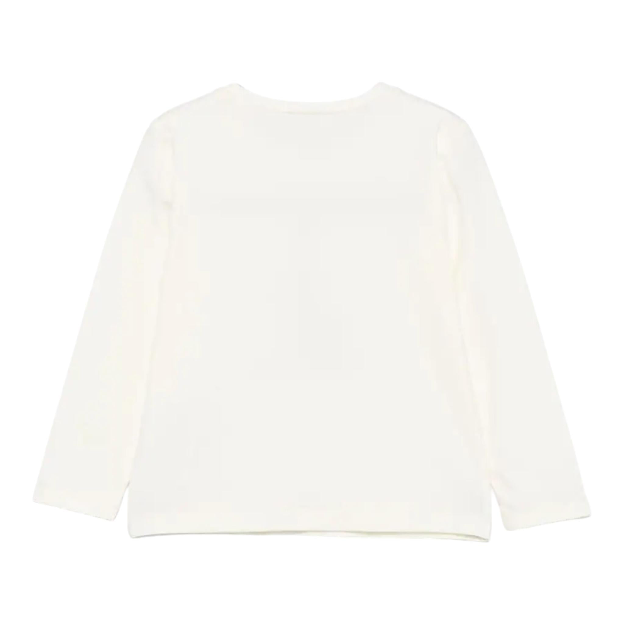 LIU JO shirt girocollo tinta unita con stampa brillantinata e fiocco Panna per Bambina KF4066J008 PANNA LIU JO 