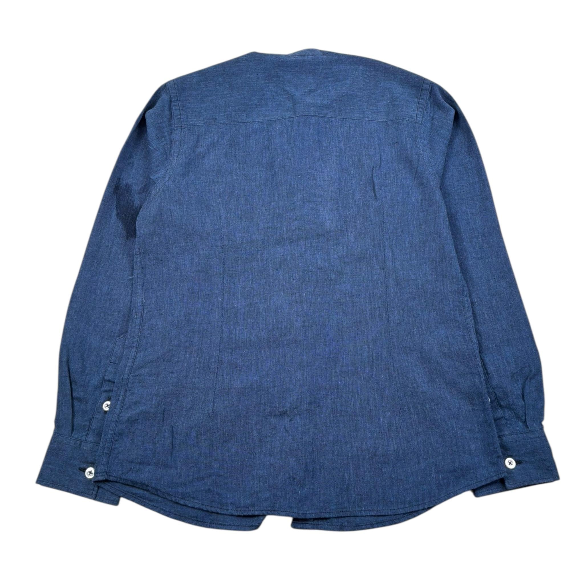 Manuel Ritz Camicia Manica Lunga Tinta Unita con Collo Coreano per Bambino MR2876 BLU MANUEL RITZ 