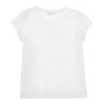 Monnalisa T-Shirt Girocollo Tinta Unita con Brillantini per Neonata 115622N BIANCO MONNALISA 