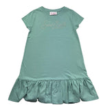 Saint Barth Abito Mezza Manica Tinta Unita con Brillantini per Bambina ABBEYY VERDE SAINT BARTH 