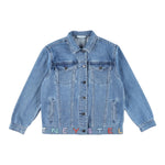Stella Mccartney Giubbino In Denim Tinta Unita con Stampa per Bambino TW2B17 BLU STELLA McCARTNEY 