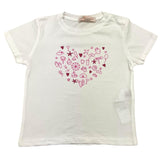 Please T-Shirt Rundhals Einfarbig mit Kontrastdruck Weiß für Baby Mädchen