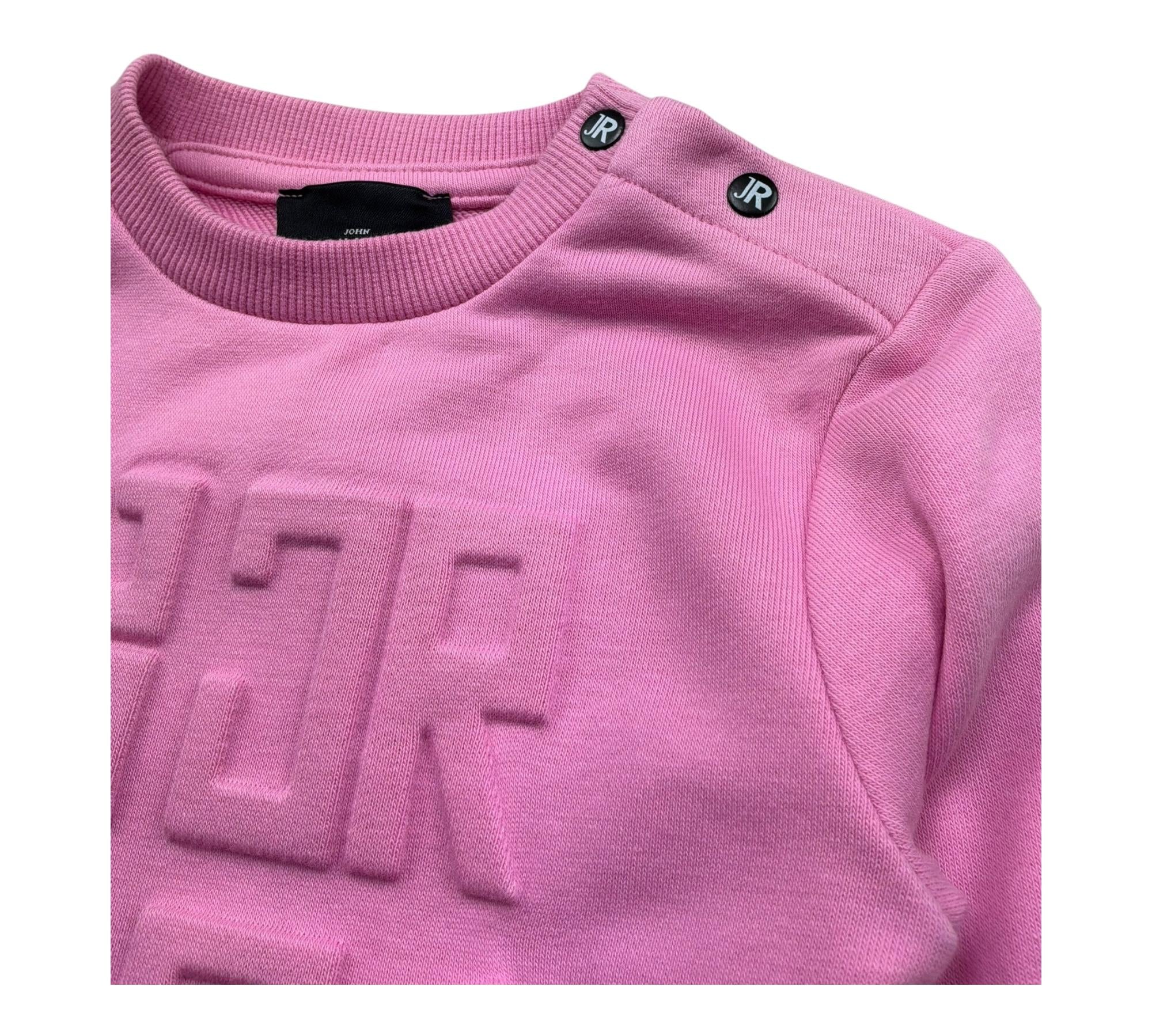 John Richmond Felpa Chiusa Girocollo Tinta Unita per Neonata RIP26029FE ROSA JOHN RICHMOND 