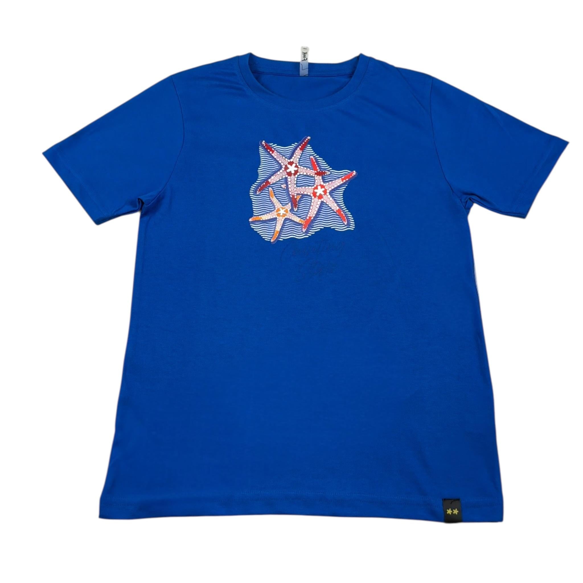 F**K T-Shirt tinta unita con Stampa Cobalto per Bambino WESIEIE COBALTO F**K 