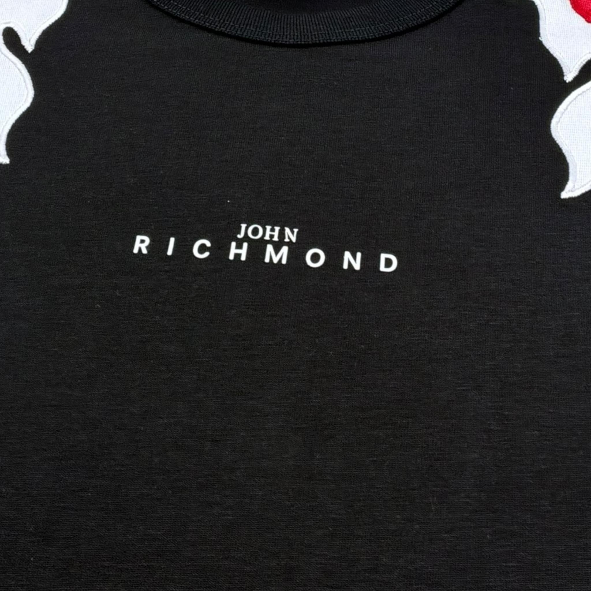 John Richmond T-Shirt Girocollo Tinta Unita con Stampa per Bambino RBP26142TS NERO JOHN RICHMOND 