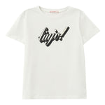 Liu Jo T-Shirt Girocollo Tinta Unita con Paillettes per Bambina GA5018XXX BIANCO LIU JO 