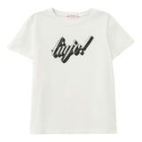 Liu Jo T-Shirt Girocollo Tinta Unita con Paillettes per Bambina GA5018XXX BIANCO LIU JO 