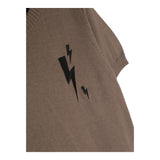 Neil Barrett T-Shirt In Maglia Girocollo Tinta Unita Marrone Per Bambino