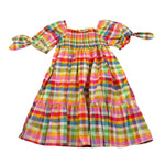 Nanan Abito Mezza Manica Fantasia Quadri per Bambina E24498 MULTICOLOR NANAN 