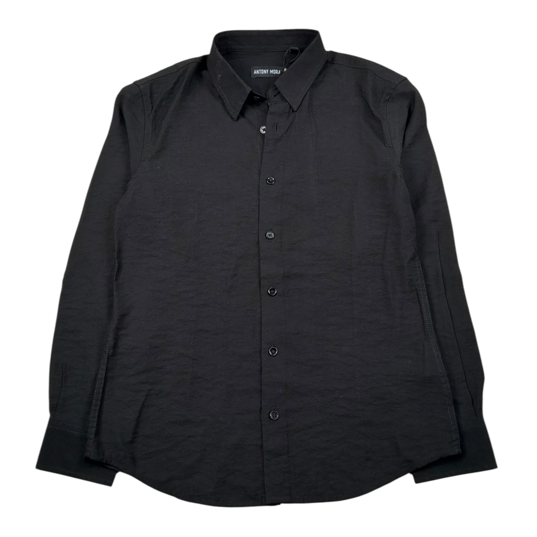 Antony Morato Camicia Manica Lunga Tinta Unita per Bambino MKSL00287 NERO ANTONY MORATO 