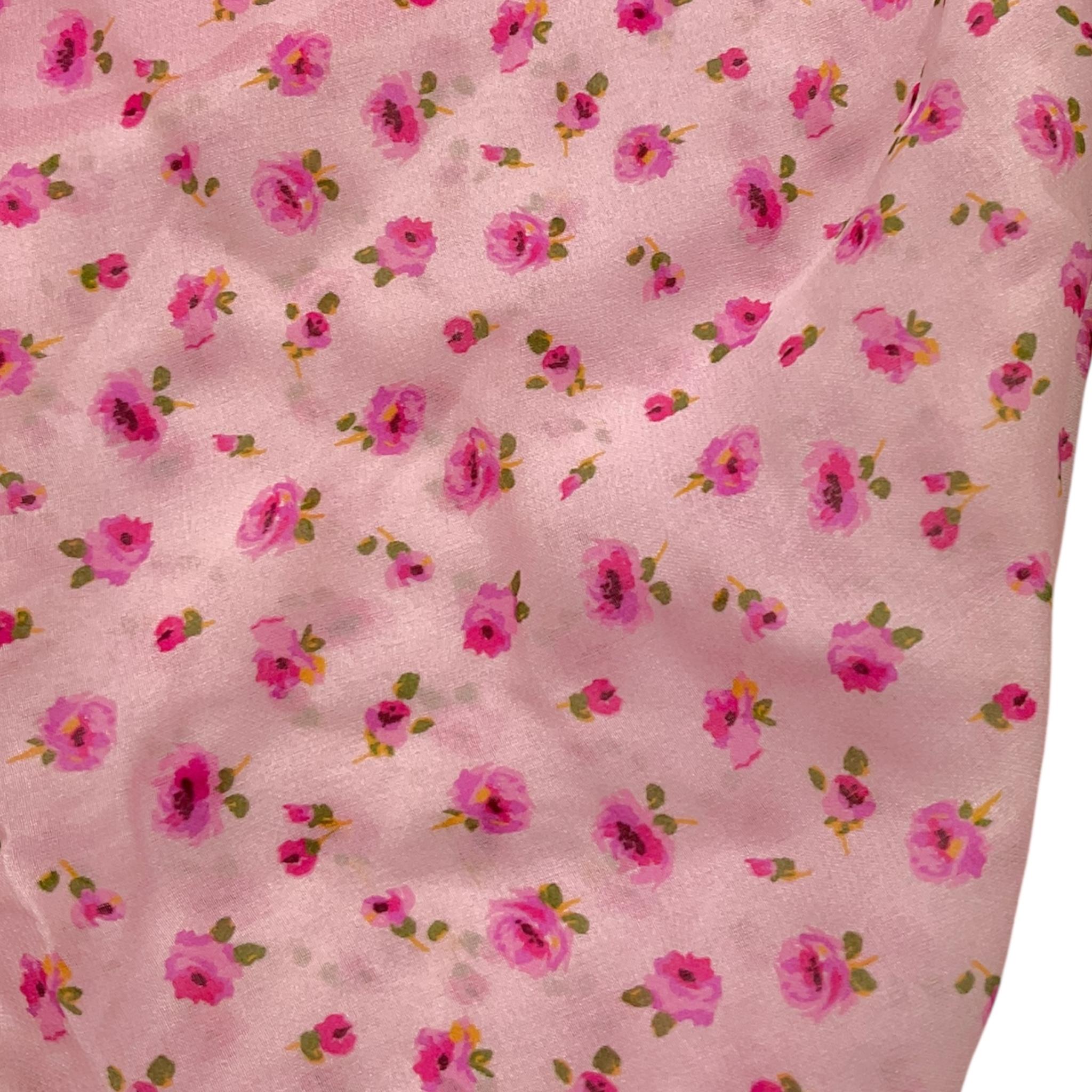 Simonetta Foulard Tinta Unita con Stampa Fiori per Bambina SU0A0 ROSA SIMONETTA 