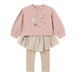 MAYORAL completo 2pz bicolore felpa-leggins con gonna Rosa/beige per Neonata 2712 ROSA/BEIGE MAYORAL 