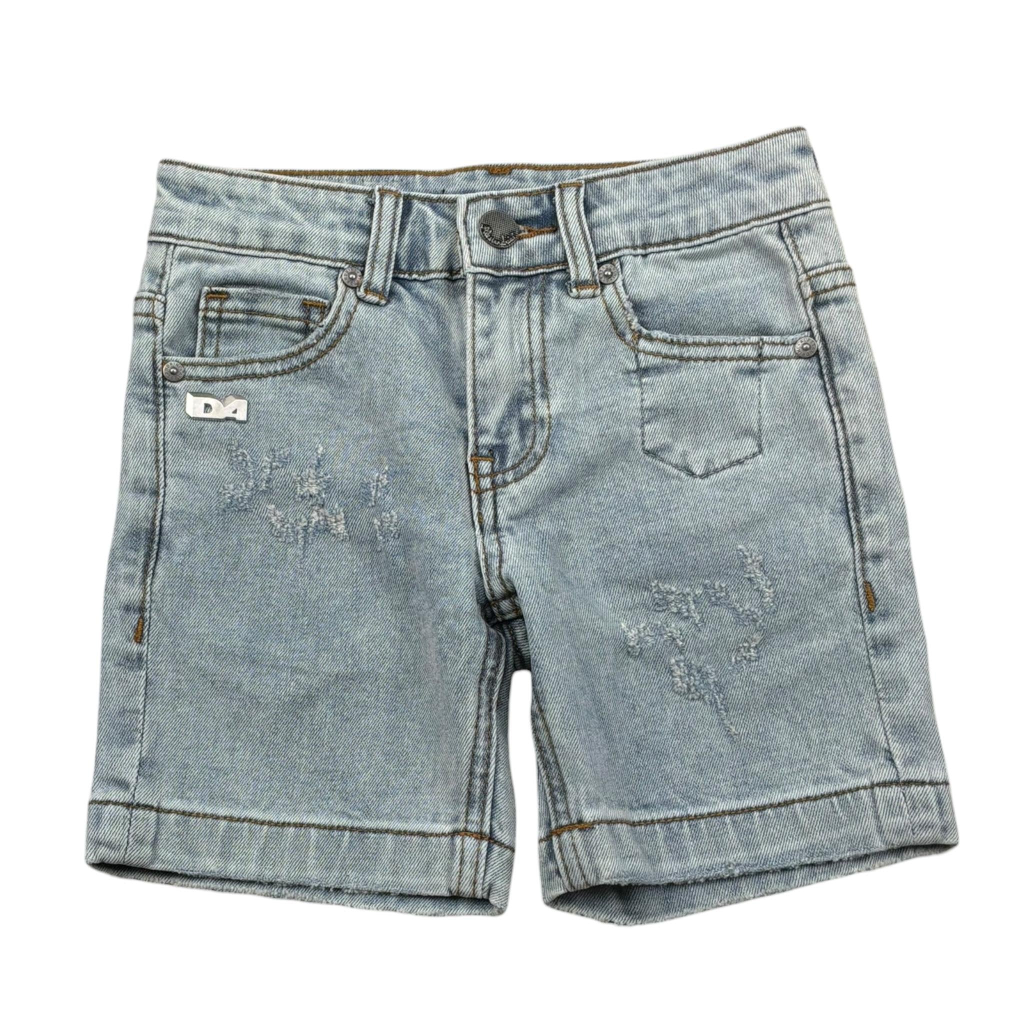 Daniele Alessandrini Bermuda In Denim Tinta Unita con Strappi per Bambino 1236SD00252X BLU DANIELE ALESSANDRINI 