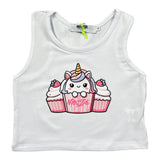 Mousse Canotta Tinta Unita con Stampa per Neonata UNILEOOO BIANCO MOUSSE 