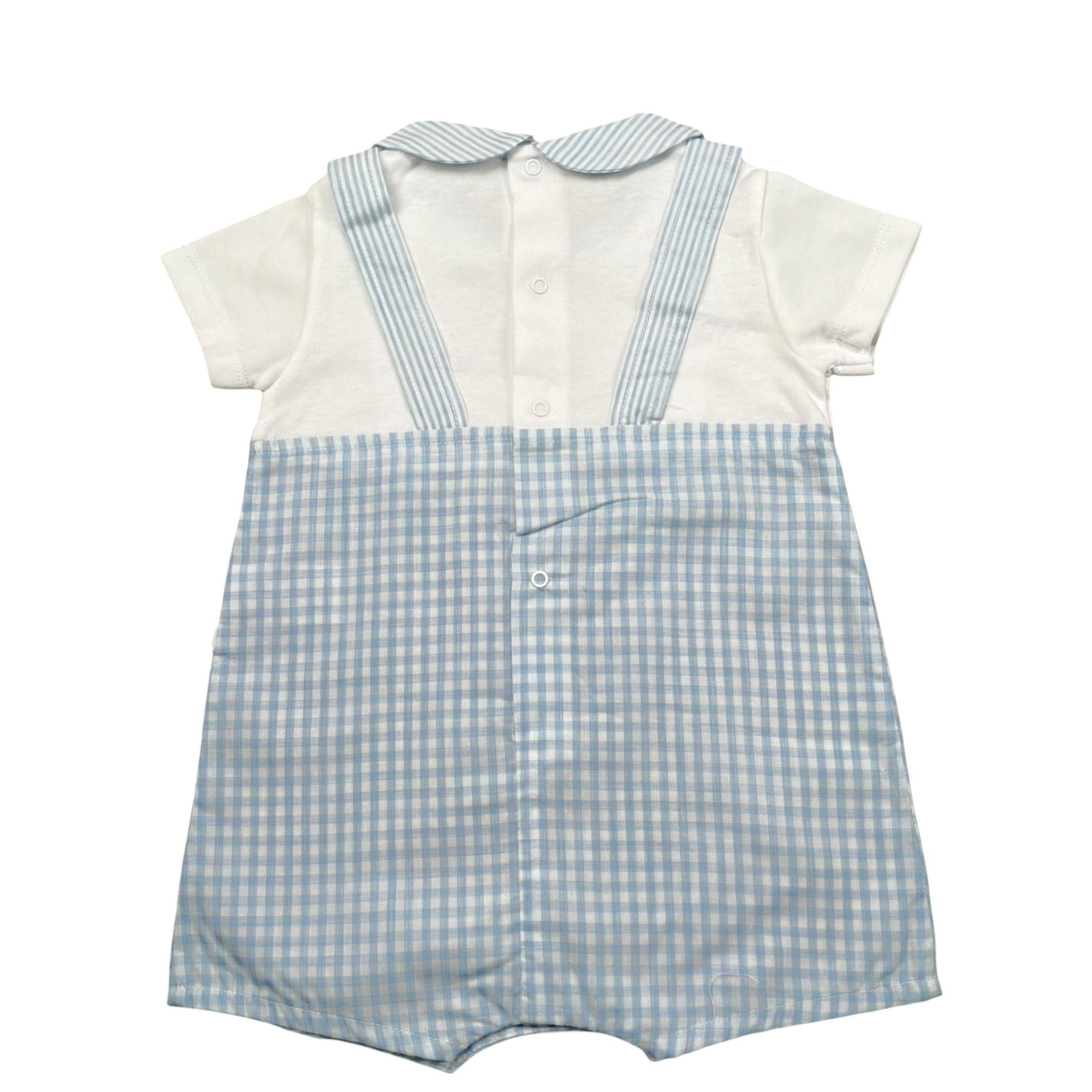 Laranjinha Pagliaccetto Bicolore con Stampa per Neonato 92909V5766R73 BIANCO/AZZURRO LARANJINHA 