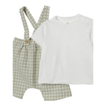 Teddy E Minou Completo 2 Pezzi T-Shirt-Salopette per Neonato E25CP066C3159 PANNA/VERDE TEDDY E MINOU 