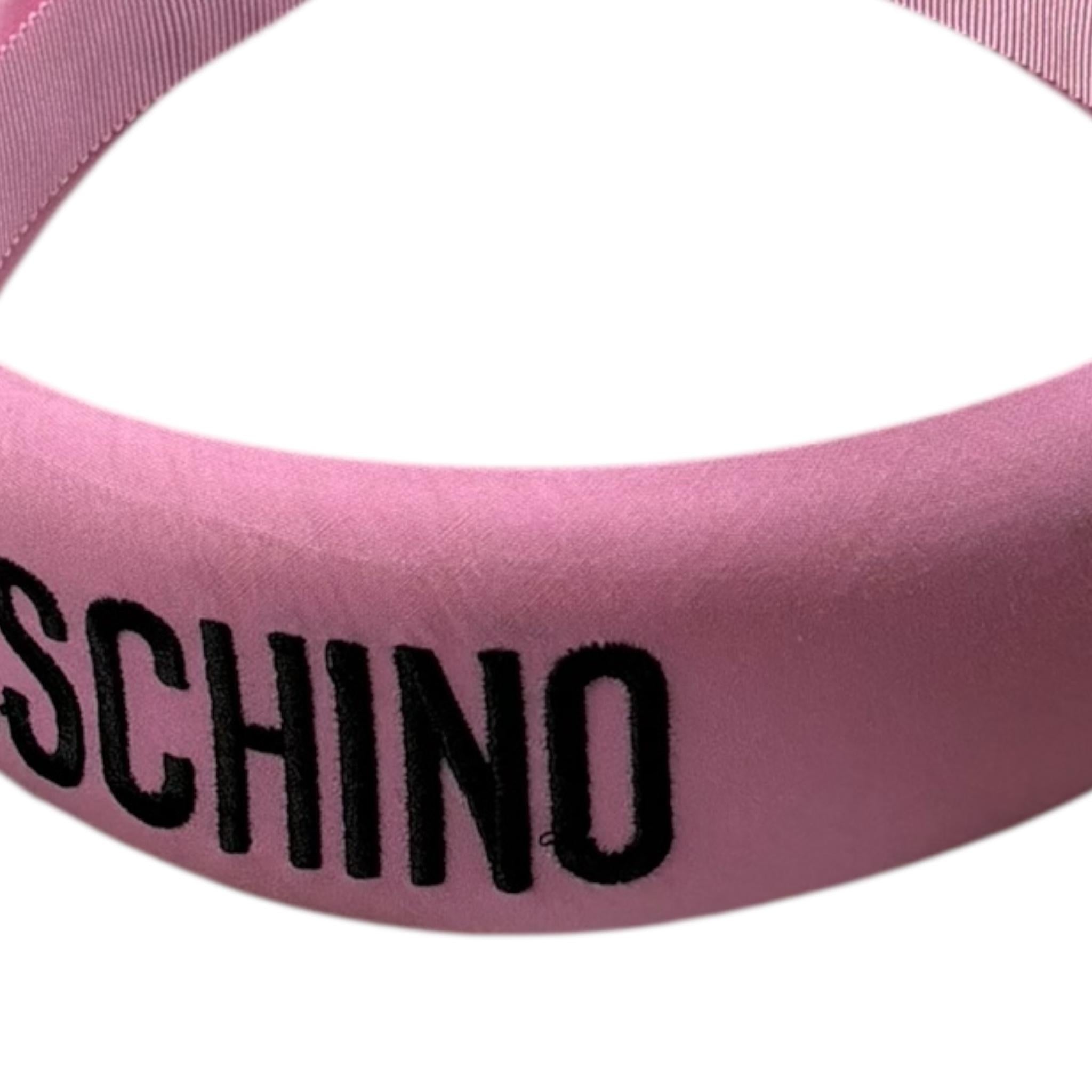 Moschino Cerchietto Tinta Unita con Stampa per Bambina HAX01N ROSA MOSCHINO 